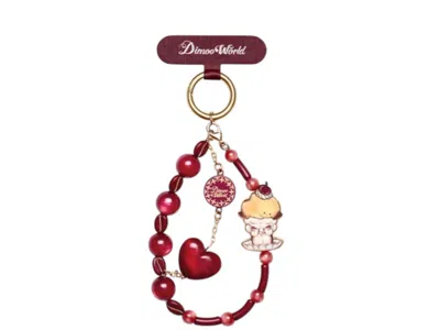 Pre-owned Pop Mart Dimoo Crush On Coffee Series Caramel Hug Phone Charm In Multi