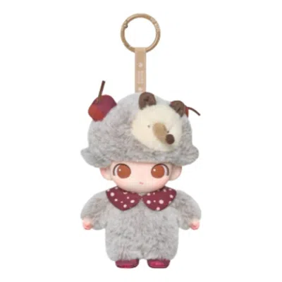 Pop Mart Dimoo The Secret Theatre Club Series Vinyl Plush Pendant 'cherry Hoglet' In Gray
