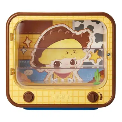 Pop Mart Dimoo World X Pixar Series Tv-shaped Luminous Display Box In Orange