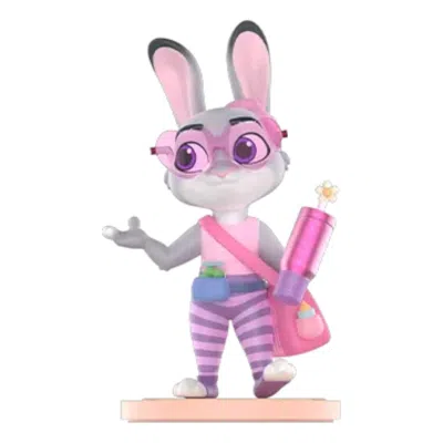 Pop Mart Disney Zootopia Next Adventure  Figures 'bling Bling Judy' In Pink