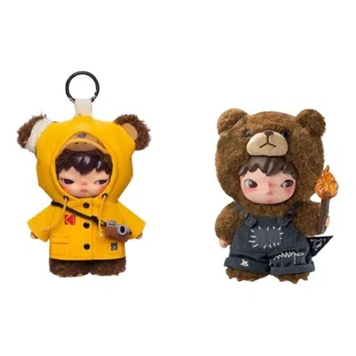 Pop Mart Hirono × Kodak Click Bear + Living Wild Fight For Joy Plush Doll Set In Multi