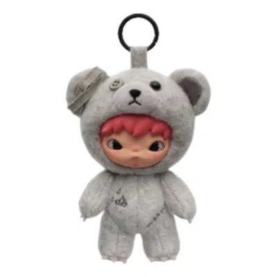 Pop Mart Hirono Road Journal Plush Pendant 'grey Gravel' In Gray