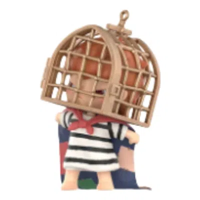Pop Mart Hirono Tamed Wildgrass Series Figures 'caged Bird' In Pink