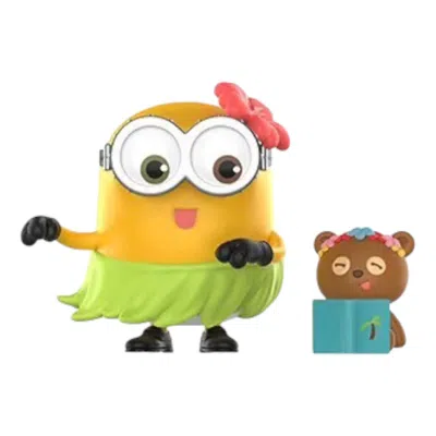 Pop Mart Babies'  Minions Bedtime Stories By Bob And Tim Figures 'hula 101' In Animal Print