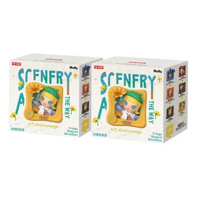 Pop Mart Molly Scenery Along The Way Series Fridge Magnet Sealed Case (2 Blind Boxes) In Multi