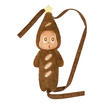 Pop Mart Moon Gelato Series Plush Baguette Bag In Brown