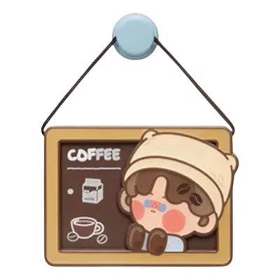 Pop Mart Pop Bean Coffee Factory Fridge Magnet 'pino Jelly Milk Coffee Lover' In Brown
