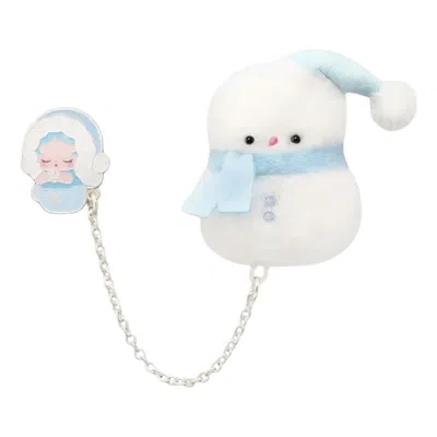 Pop Mart Pop Bean Fluffy And Cozy Fridge Magnet 'skullpanda Fuzzy Snowman' Secret Edition In Multi