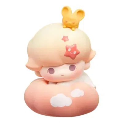 Pop Mart Pop Bean Goodnight, Night Sky Series Figure 'dimoo Lie On Cloud' In Orange