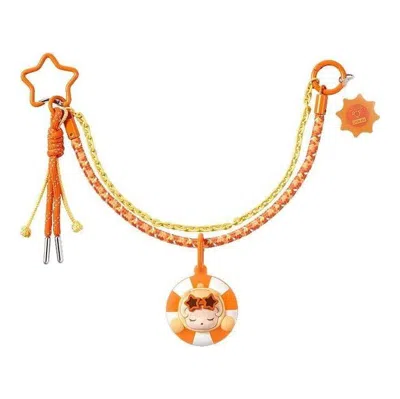 Pop Mart Pop Bean Island Vacation Series Lanyard 'skullpanda Ocean Breeze' Limited Edition In Orange