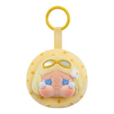 Pop Mart Pop Bean Island Vacation Series Mini Plush Pendant 'crybaby Sunbathing' In Yellow