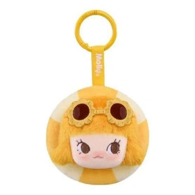 Pop Mart Pop Bean Island Vacation Series Mini Plush Pendant 'molly Sunflower Drift' In Yellow