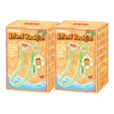 Pop Mart Pop Bean Island Vacation Series Multi-functional Lanyard Sealed Case (2 Blind Boxes) In Orange