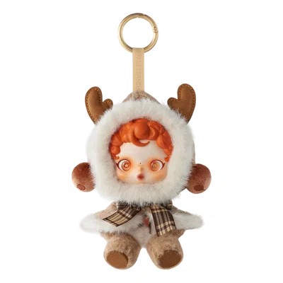 Pop Mart Kids'  Skullpanda Winter Symphony Pendant 'wanderer's Tune' In Brown