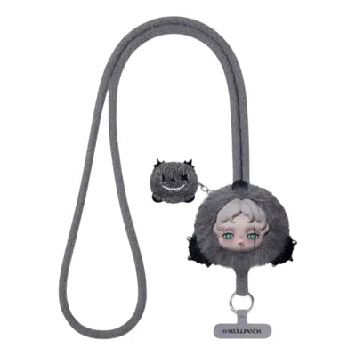 Pop Mart Skullpanda You Found Me Cell Phone Lanyard 'dream Companion Knight' Secret Edition In Gray