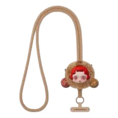 Pop Mart Skullpanda You Found Me Cell Phone Lanyard 'peanuts Practical Joke' In Brown