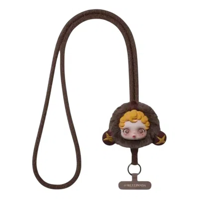 Pop Mart Skullpanda You Found Me Cell Phone Lanyard 'secretly Chestnut' In Brown