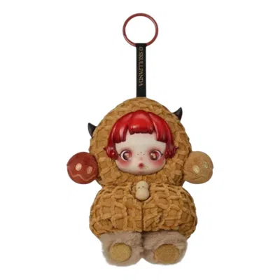 Pop Mart Skullpanda You Found Me Plush Doll Pendant 'pranky Peanut' In Brown