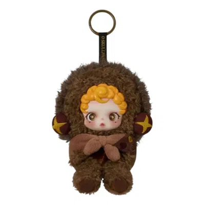 Pop Mart Skullpanda You Found Me Plush Doll Pendant 'sneaky Chestnut' In Brown