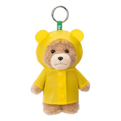 Pop Mart Ted2 Teddy Bear Action Plush Pendant 'raincoat Bear' In Yellow