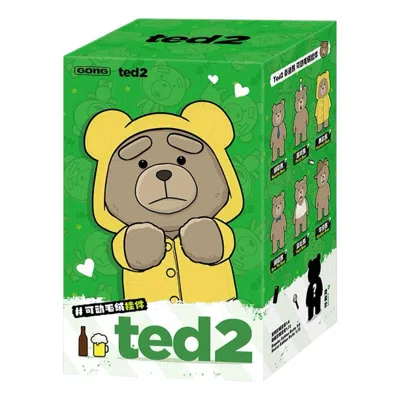 Pop Mart Ted2 Teddy Bear Action Plush Pendant Sealed Case (1 Blind Box) In Blue