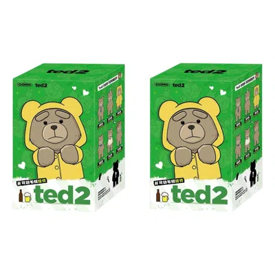 Pop Mart Ted2 Teddy Bear Action Plush Pendant Sealed Case (2 Blind Boxes) In Blue
