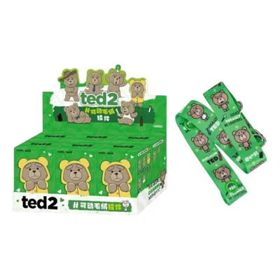 Pop Mart Ted2 Teddy Bear Action Plush Pendant Sealed Case (6 Blind Boxes) + Bib And Brace Special Bo In Green