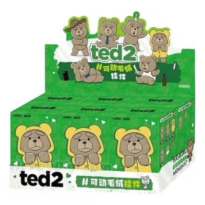Pop Mart Ted2 Teddy Bear Action Plush Pendant Sealed Case (6 Blind Boxes) In Green