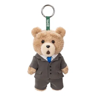 Pop Mart Ted2 Teddy Bear Action Plush Pendant 'suit Bear' Secret Edition In Gray