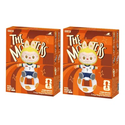 Pop Mart The Monsters × Fifa Series Bottle Opener Fridge Magnet Blind Case (2 Blind Boxes) In Brown