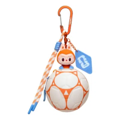 Pop Mart The Monsters × Fifa Series Football Shaped Mini Bag 'pain Fades Away' In Orange