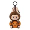 Pop Mart The Monsters Labubu Happy Halloween Party Series Sitting Pumpkin Pendant In Brown