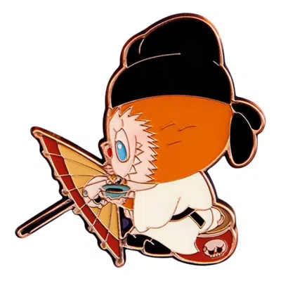 Pop Mart The Monsters Labubu Let's Have Fun Together Badge 'drawing Umbrella Cover' In Orange