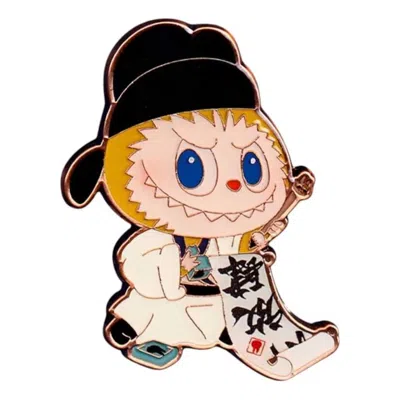Pop Mart The Monsters Labubu Let's Have Fun Together Badge 'practicing Calligraphy' In Multi
