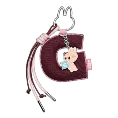 Pop Mart The Monsters Labubu Pin For Love Letter Pendant 'g' In Red