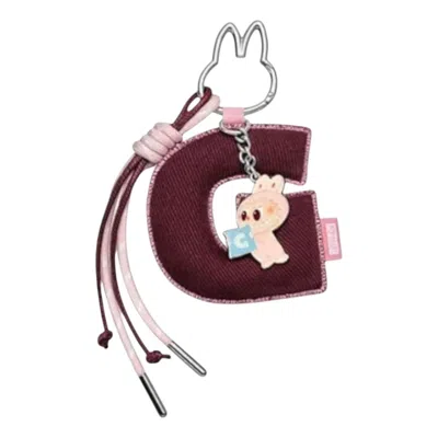Pop Mart The Monsters Labubu Pin For Love Letter Pendant 'g' In Burgundy