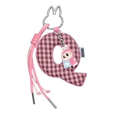 Pop Mart The Monsters Labubu Pin For Love Letter Pendant 'q' In Pink