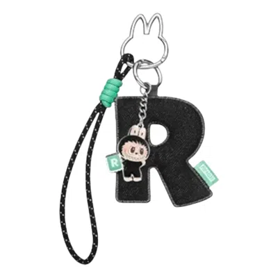 Pop Mart The Monsters Labubu Pin For Love Letter Pendant 'r' In Black