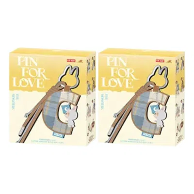 Pop Mart The Monsters Labubu Pin For Love Letter Pendant Sealed Case (a-m) (2 Blind Boxes) In Yellow