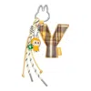 Pop Mart The Monsters Labubu Pin For Love Letter Pendant 'y' In Brown