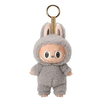 Pop Mart The Monsters Labubu Tasty Macarons Pendant 'sesame Bean' In Gray