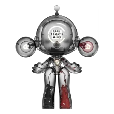 Pop Mart X Clot Skullpanda Mega Invincible Love Figure 1000% In Brown