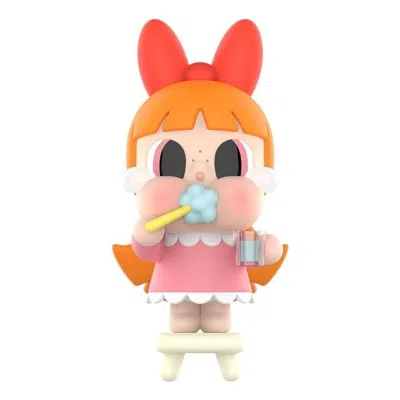 Pop Mart X Powerpuff Girls Crybaby Vinyl Figures 'brushing Teeth Blossom' In Multi