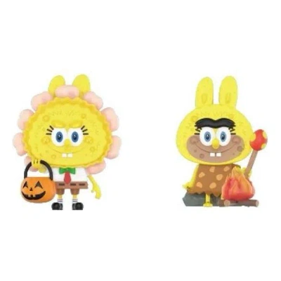 Pop Mart X Spongebob The Monsters Labubu 'jack O Lantern And Comedy Before' In Yellow