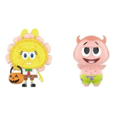 Pop Mart X Spongebob The Monsters Labubu 'jack O Lantern And Patrick Star X Yaya' In Pink