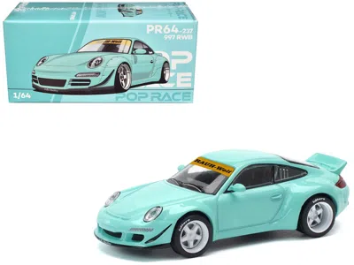 Pop Race 997 Rwb Light Blue 1/64 Diecast Model Car By