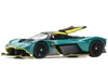 Pop Race Aston Martin Valkyrie Green Metallic With Carbon Top 1/64 Diecast Model Car By