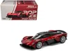 Pop Race Aston Martin Valkyrie Supernova Red Metallic With Carbon Top 1/64 Diecast Model Car By  In Red