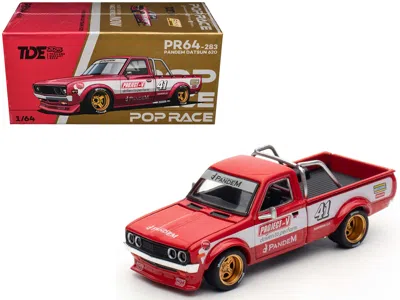 Pop Race Datsun Pandem 620 Pickup Truck #41 Red Metallic With White Stripes And Graphics "2025 Thailand