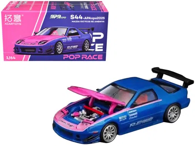 Pop Race Mazda Rx7 (fc3s) Re Amemiya Rhd (right Hand Drive) Blue Metallic With Pink Hood "apa